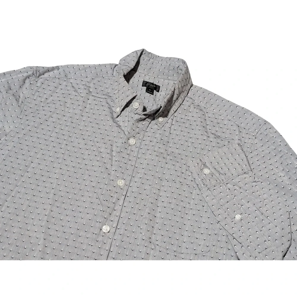 J.Crew Button Down Mens M Blue Geometric Micro Print Long Sleeve Shirt Casual